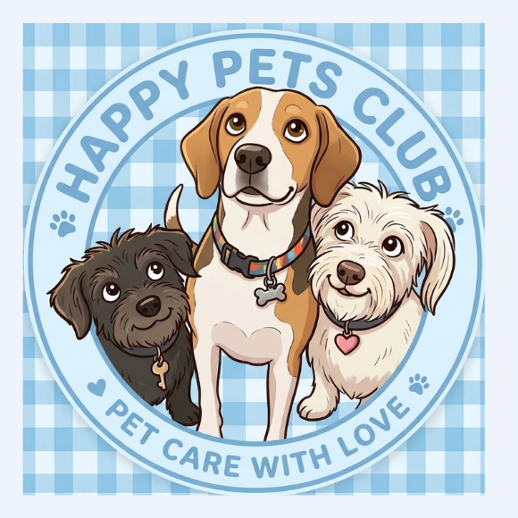 Happy Pets Club Texas: two dogs and a cat mascot
